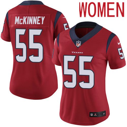Women Houston Texans #55 Benardrick McKinney Red Nike Vapor Limited NFL Jersey